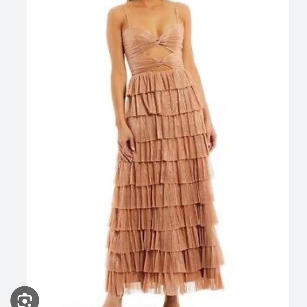 Gianni Bini Pink Tiered Maxi Formal Dress